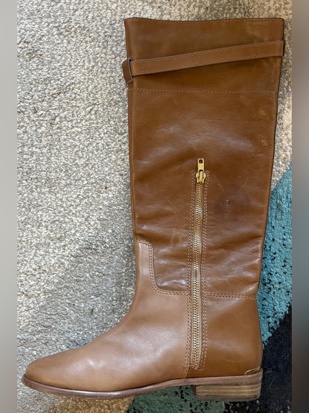 Coach Leather Laguna Tan Brown Riding Boots 10 Equestrian Preppy Old Money Knee - Picture 3 of 13